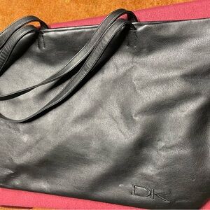 Black Leather Carryon Travel Bag